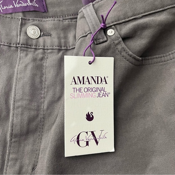Gloria Vanderbilt Amanda Classic Rise Smokey Cloud 5 Pocket Stretch Jeans NWT BB - Picture 3 of 7